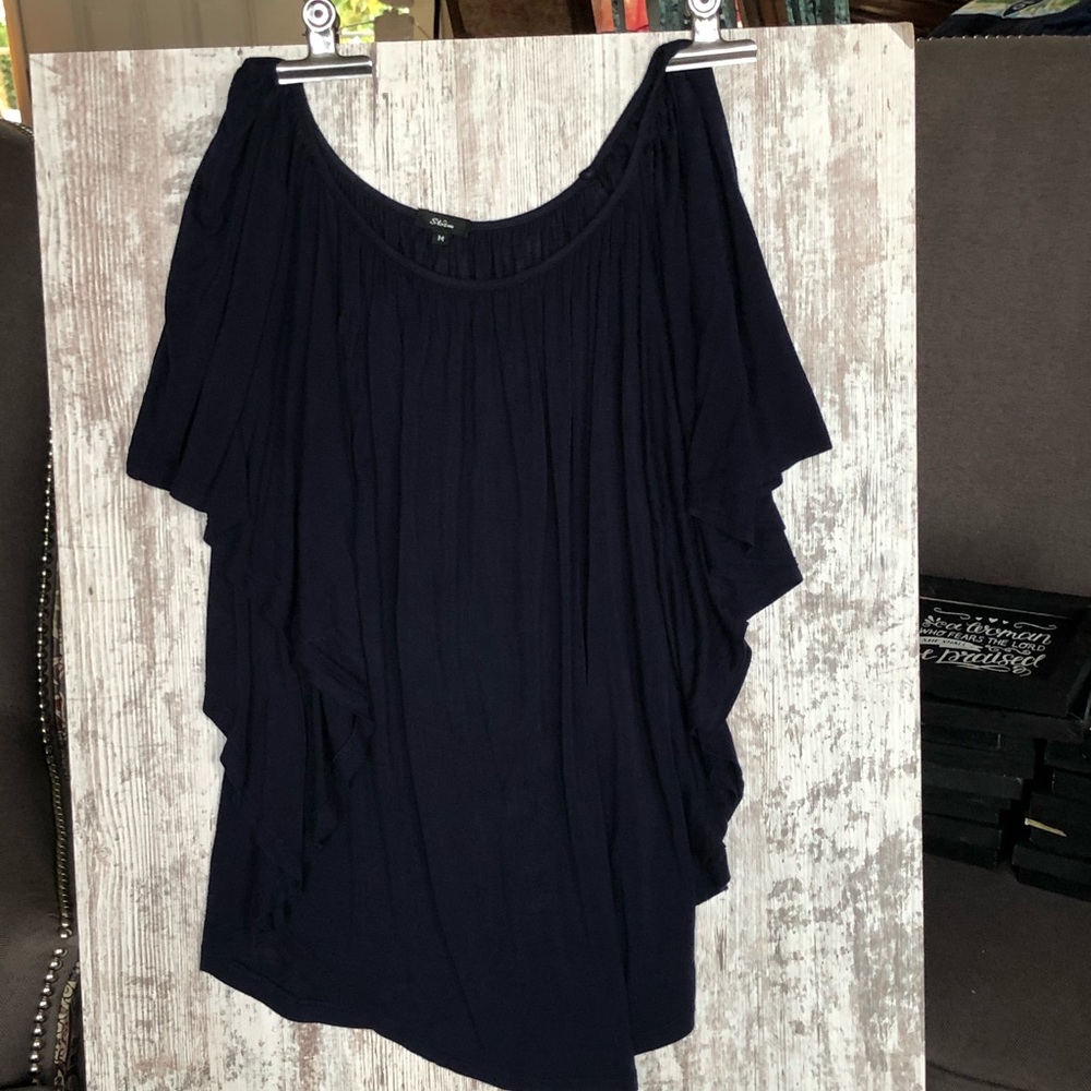 Dark Blue Flowy Shirt